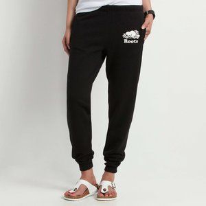 Black Roots Sweatpants with White Logo